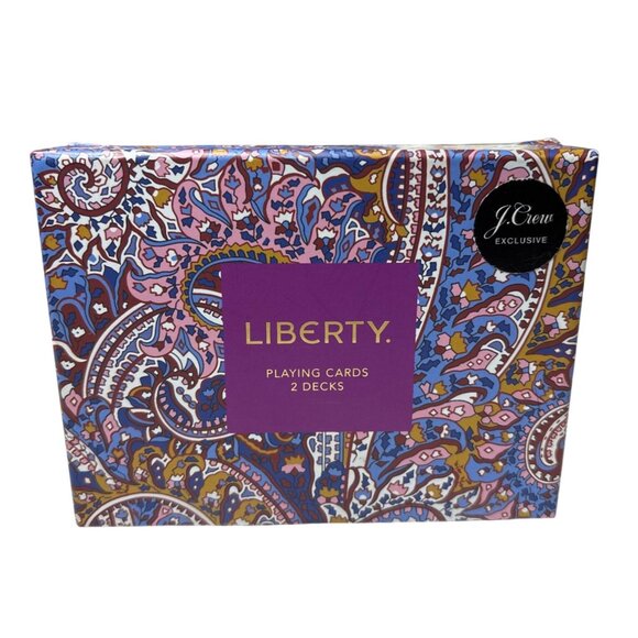 J Crew X Liberty Playing Card Set of 2 Decks Paisley Floral Double Deck Standard - Picture 1 of 7